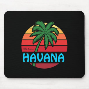 Havana Retro Sommer Palme Strand Kreuzfahrt Souven Mousepad
