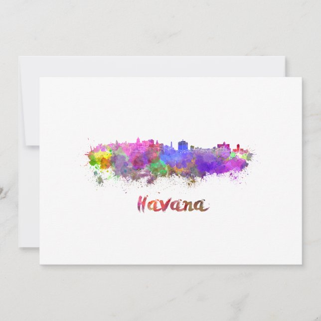 Havana skyline im Watercolor (Vorderseite)