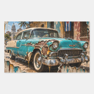 Havana Träume, rostiges Chrom Rechteckiger Aufkleber