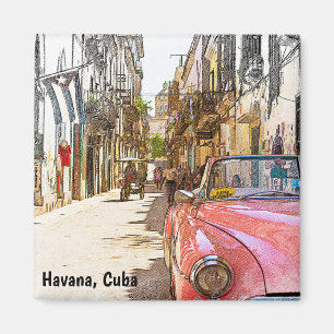 Havana Vintage Reise Kunst Straßenszene Magnet