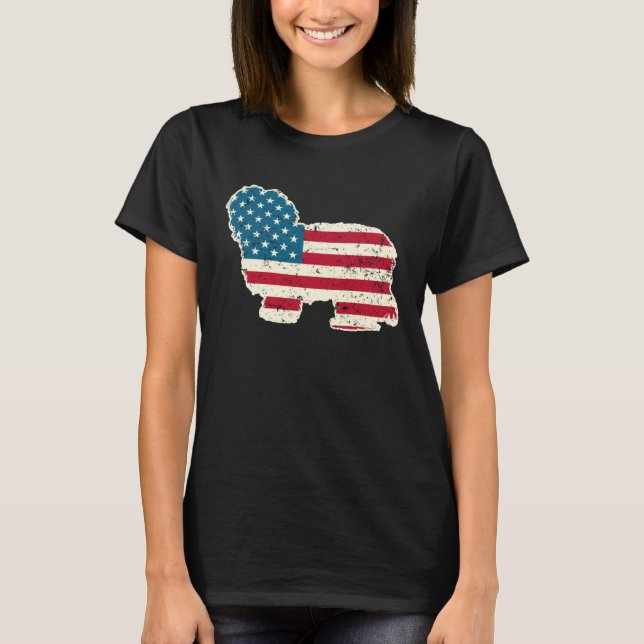 Havanese 4th of July Men Women USA American Flag D T-Shirt (Vorderseite)