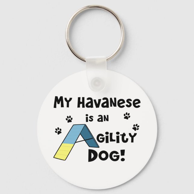 Havanese Agility Dog Schlüsselanhänger (Vorderseite)