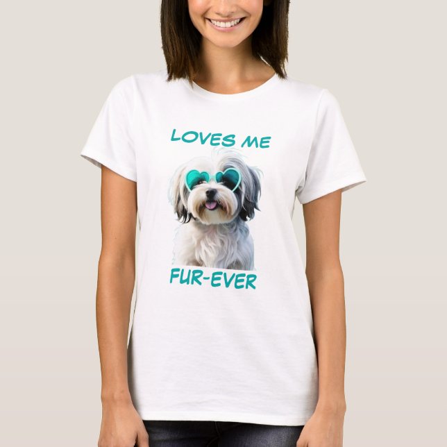 Havanese Aquamarin Minze Herz Herz Herz-Shaped Son T-Shirt (Vorderseite)