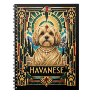 Havanese, Art Deco Hund Notizblock