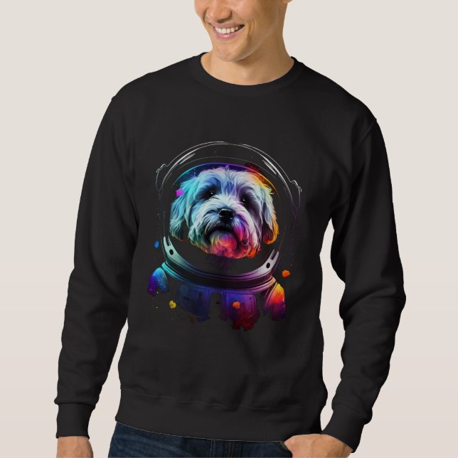 Havanese Astronaut Dog in Outer Space  Cosmic Grap Sweatshirt (Vorderseite)