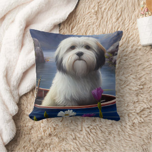 Havanese auf dem Paddle: Ein Landschaftliches Aben Kissen