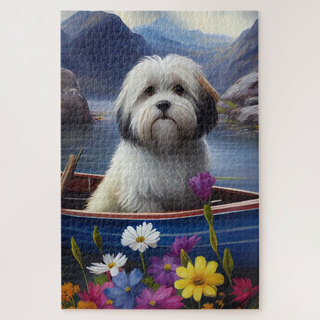 Havanese auf dem Paddle: Ein Landschaftliches Aben Puzzle (Vertikal)