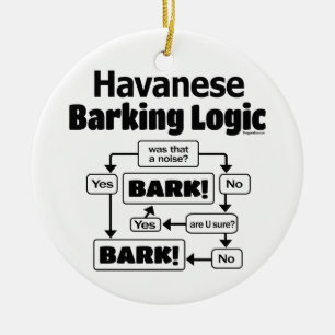 Havanese Barking Logic Keramik Ornament