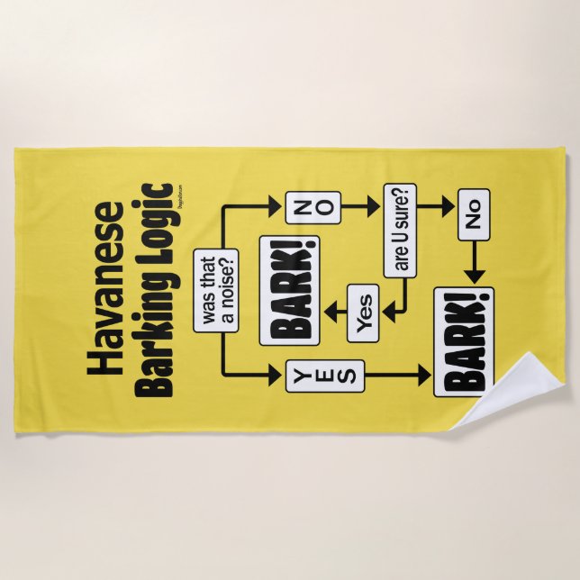 Havanese Barking Logic Strandtuch (Vorderseite)