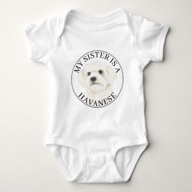 Havanese Big Sister Baby Strampler (Vorderseite)