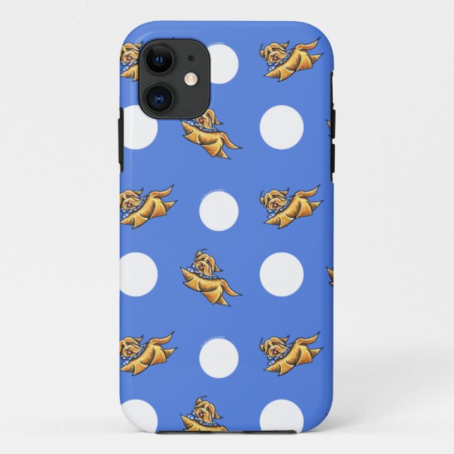 Havanese Blue Polka Dots Case-Mate iPhone Hülle (Rückseite)