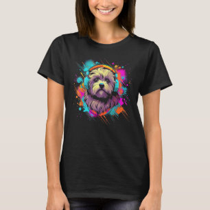 Havanese Bolonka Lhasa Apso mit Kopfhörer Dog 80 T-Shirt