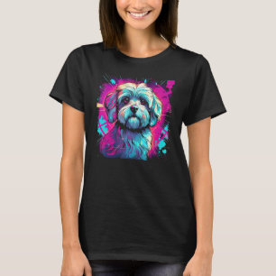 Havanese Bolonka Shih Tzu Lhasa Apso Dog 80er Retr T-Shirt