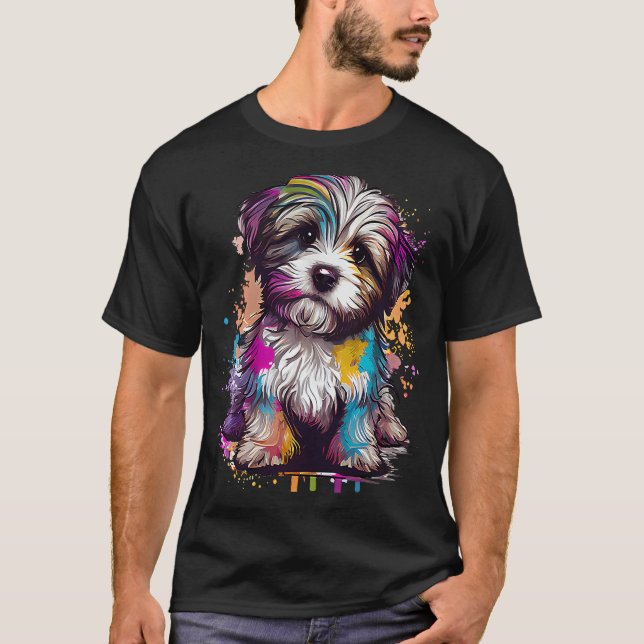 Havanese Bolonka Zwetna Shih Tzu Lhasa Apso Splash T-Shirt (Vorderseite)