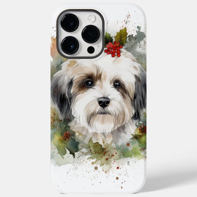 Havanese Christmas Wreath Festivals Case-Mate iPhone Hülle (Rückseite)