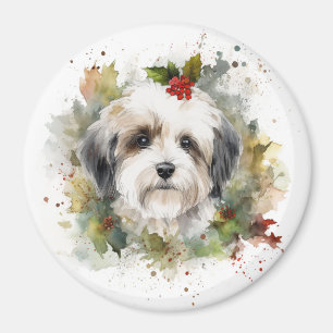 Havanese Christmas Wreath Festivals Magnet