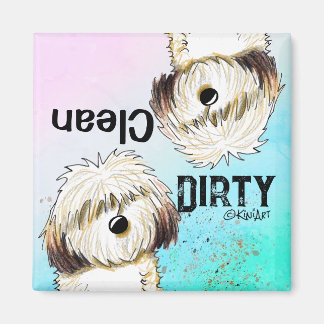 Havanese Clean Dirty Dishwasher Magnet (Vorne)
