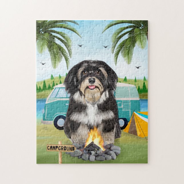Havanese Dog Camping Puzzle (Vertikal)