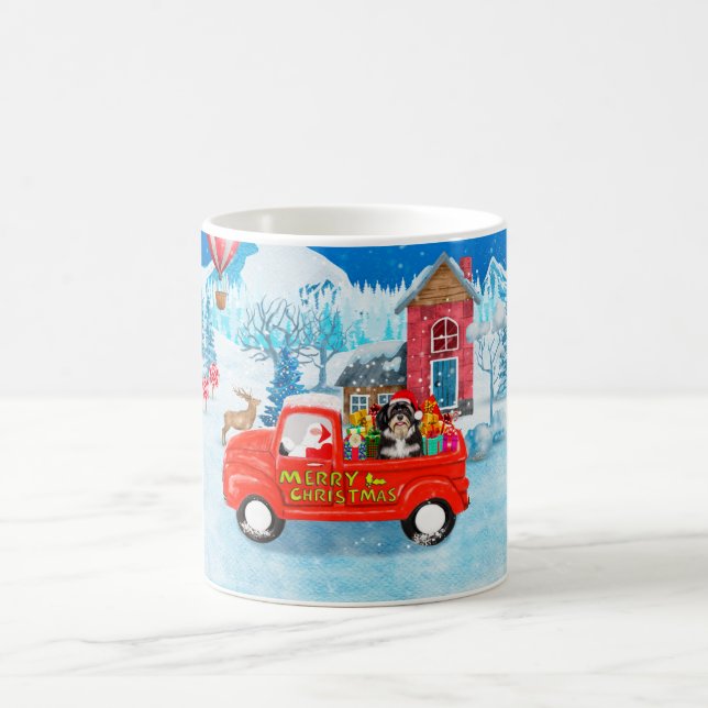 Havanese Dog Christmas Delivery LKW Schnee Kaffeetasse (Mittel)