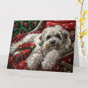 Havanese Dog Christmas Festival Karte