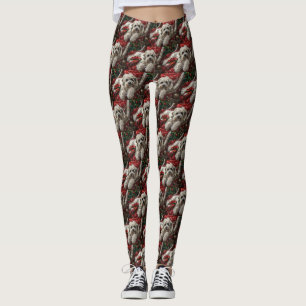 Havanese Dog Christmas Festival Leggings