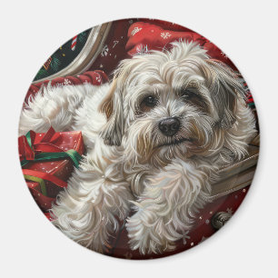 Havanese Dog Christmas Festival Magnet