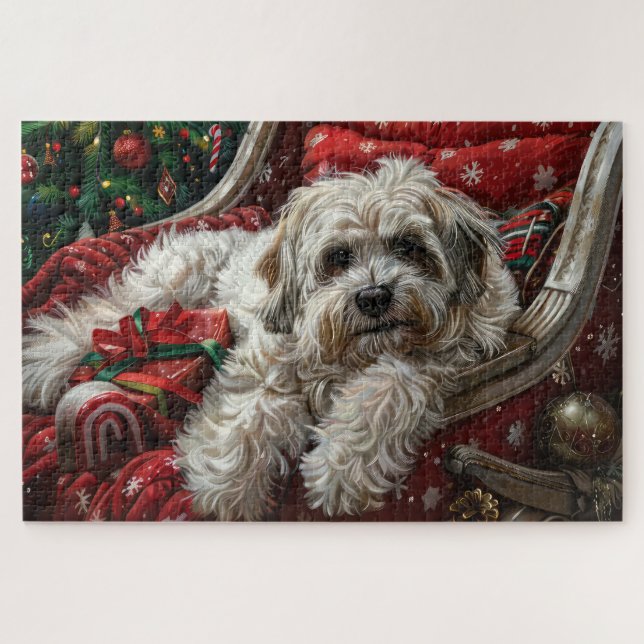 Havanese Dog Christmas Festival Puzzle (Horizontal)