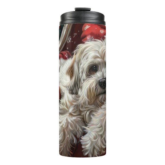 Havanese Dog Christmas Festival Thermosbecher (Vorderseite)
