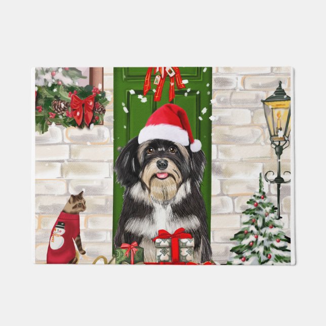Havanese Dog Christmas Fußmatte (Vorderseite)