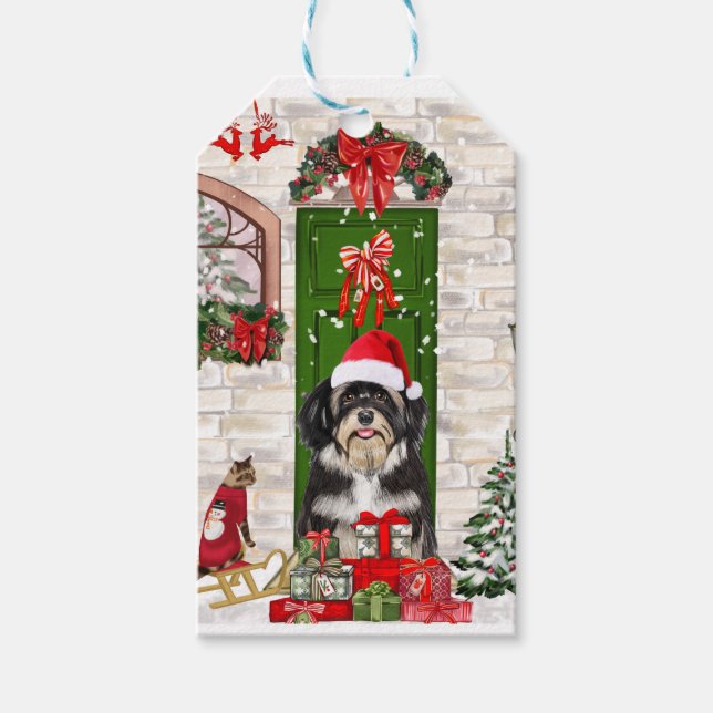 Havanese Dog Christmas Geschenkanhänger (Vorderseite)