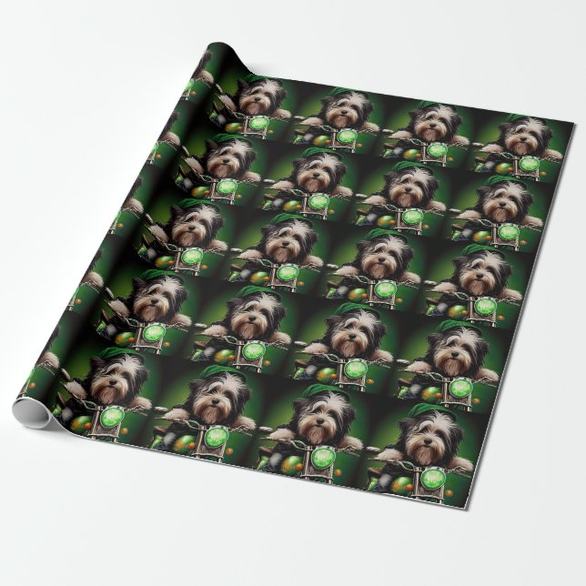 Havanese Dog Driving Bike St. Patrick's Day Geschenkpapier (Ungerollt)