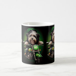 Havanese Dog Driving Bike St. Patrick's Day Kaffeetasse