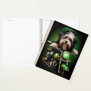 Havanese Dog Driving Bike St. Patrick's Day Planer
