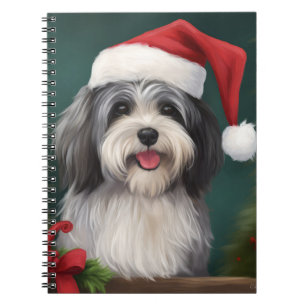 Havanese Dog in Schneeschweihnacht Notizblock