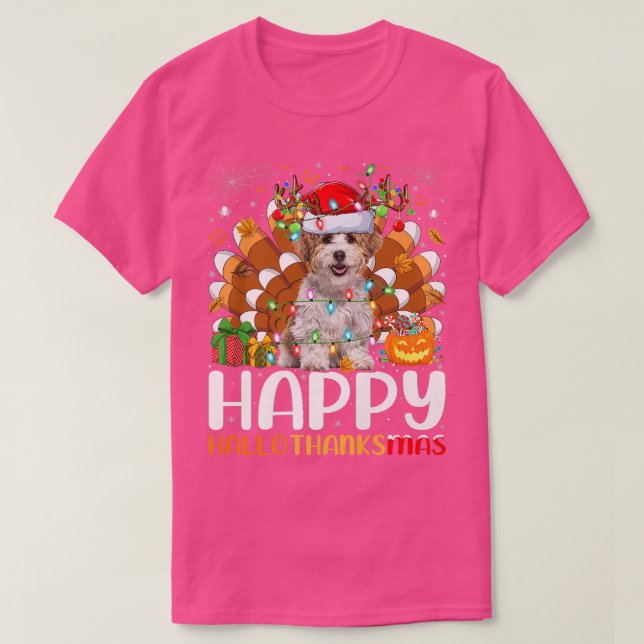 Havanese Dog Lover Halloween Weihnachtsfest Happy  T-Shirt (Design vorne)