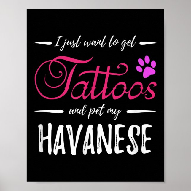 Havanese Dog Lover Tattoo Funny Dog Mama Geschenk  Poster (Vorne)