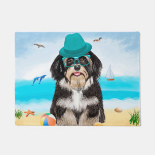 Havanese Dog on Beach Fußmatte
