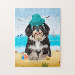 Havanese Dog on Beach Puzzle