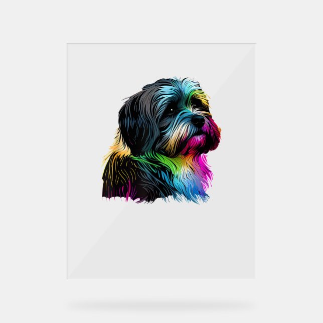 Havanese Dog Pop Art Design Havanese Acrylschild (Vorderseite)