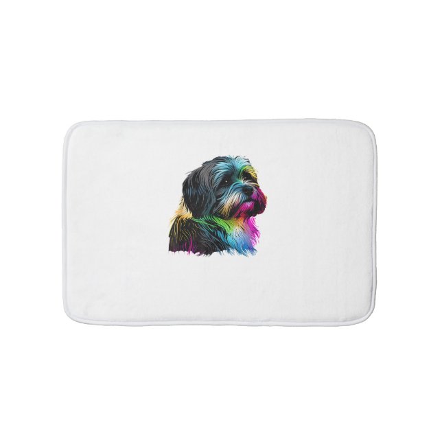Havanese Dog Pop Art Design Havanese Badematte (Vorderseite)