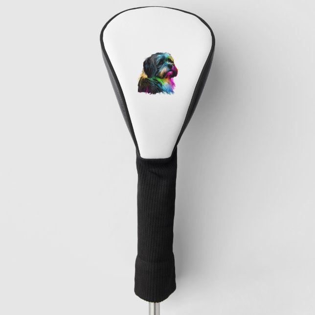 Havanese Dog Pop Art Design Havanese Golf Headcover (Vorderseite)