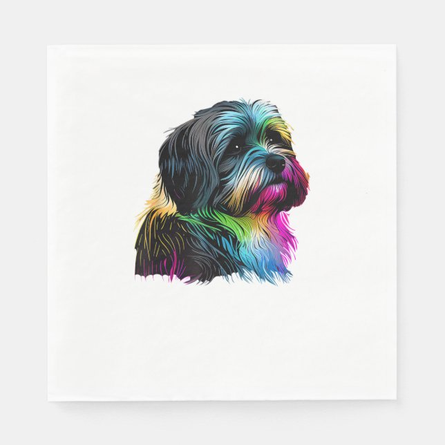Havanese Dog Pop Art Design Havanese Serviette (Vorderseite)