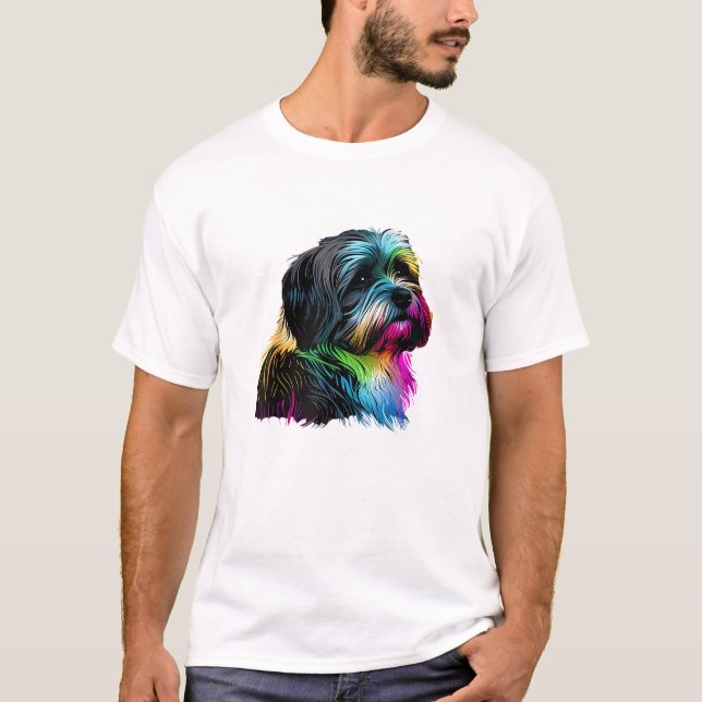 Havanese Dog Pop Art Design Havanese T-Shirt (Vorderseite)