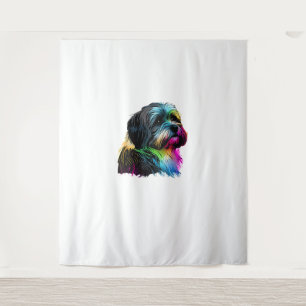 Havanese Dog Pop Art Design Havanese Wandteppich