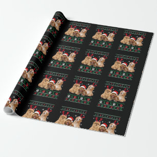 Havanese Dog Reindeer lights UGLY Christmas Pajama Geschenkpapier