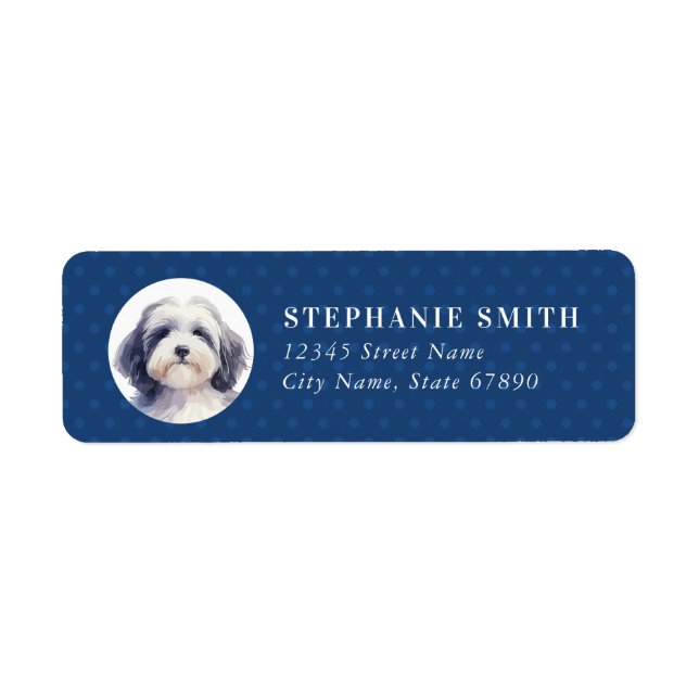 Havanese Dog Rücksendeadressen-Aufkleber (Vorne)