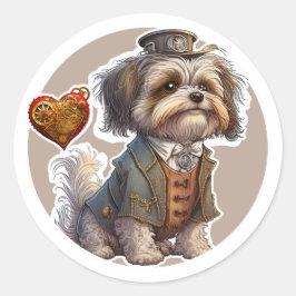 Havanese Dog Runder Aufkleber