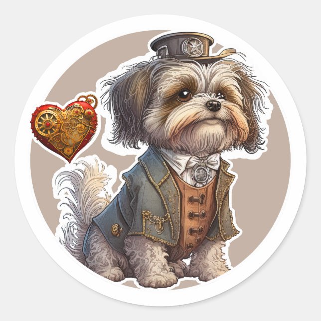 Havanese Dog Runder Aufkleber (Vorderseite)