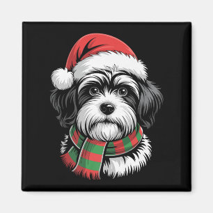 Havanese Dog Xmas Weihnachtsmannmütze Scarf Weihna Magnet