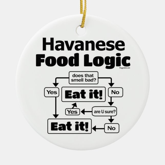 Havanese Food Logic Keramik Ornament (Vorne)